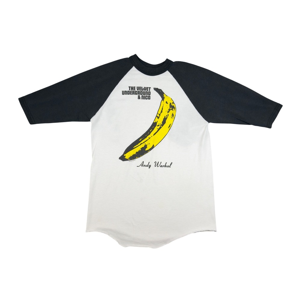 Y2K Velvet Underground Nico Andy Warhol Banana Raglan Tee Youth L (Adult XS/S)